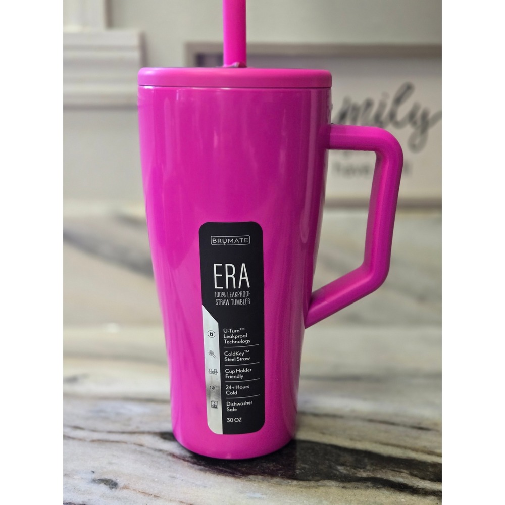 BruMate Era 30oz Leakproof Straw Tumbler Pink U-Turn Technology New